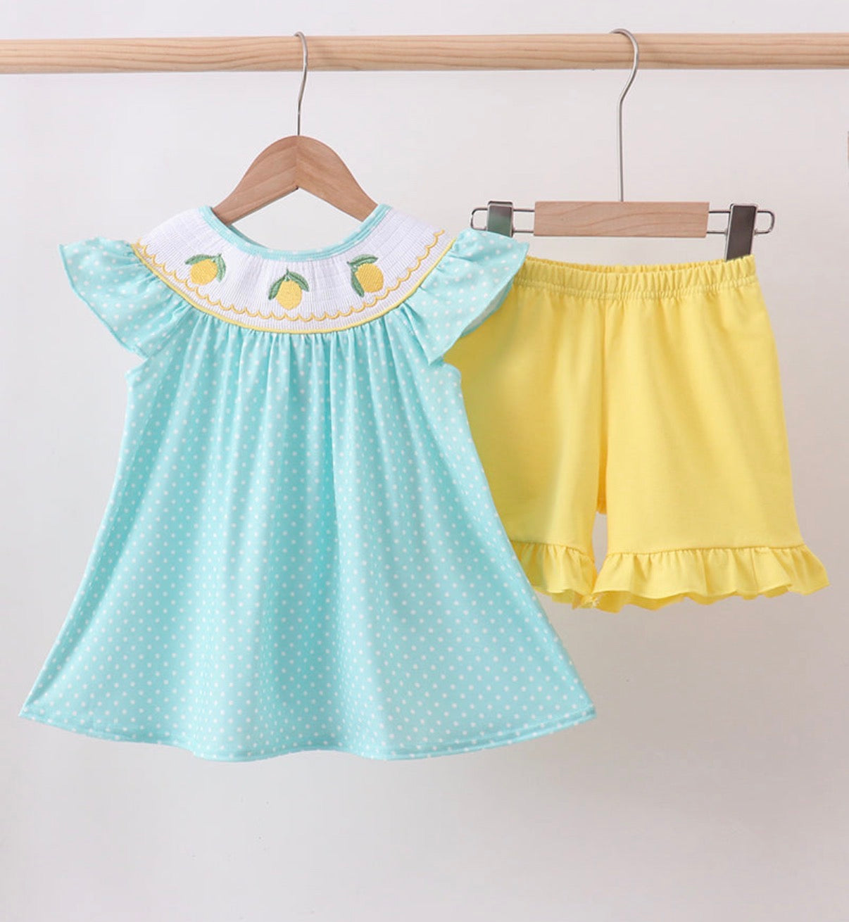 Lemon Smocked Short Set