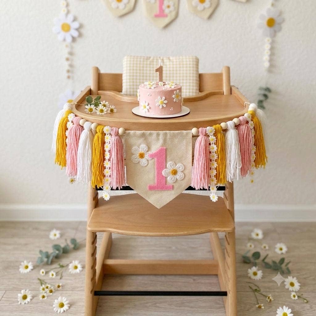 Daisy 1st Birthday Chair Banner