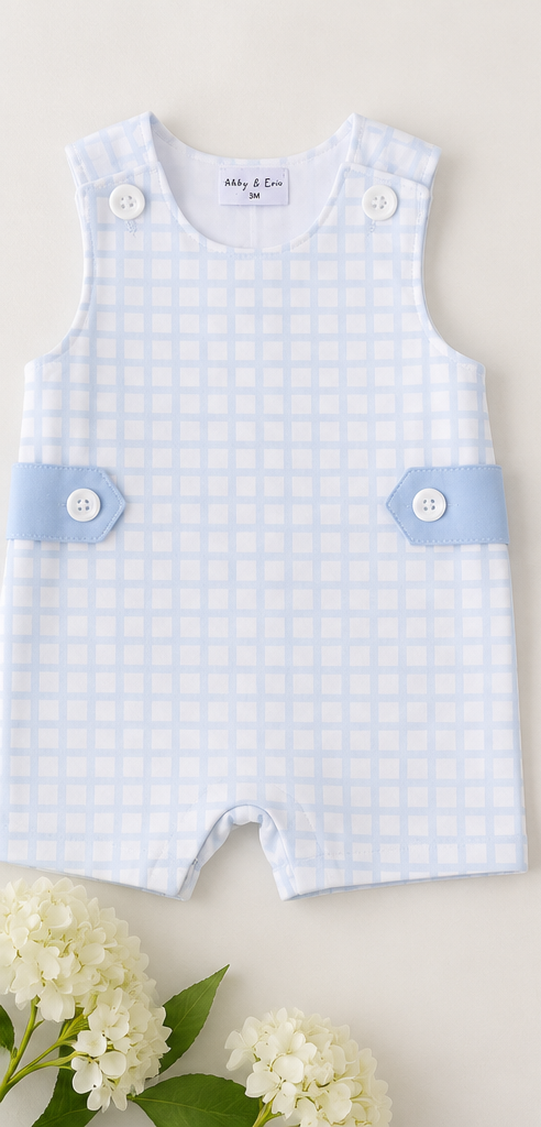 Blue Plaid Windowpane Jon Jon