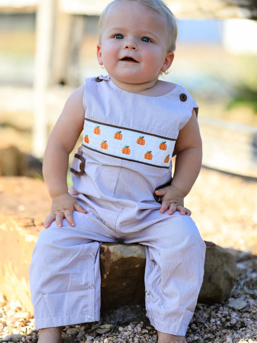 Pumpkin Smocked Romper
