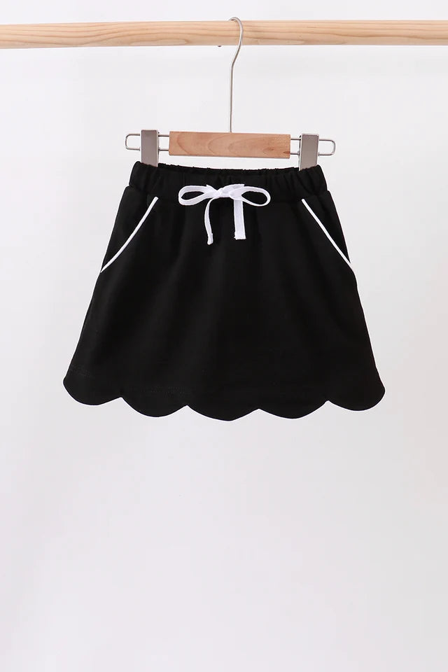 Scalloped Skort - Black