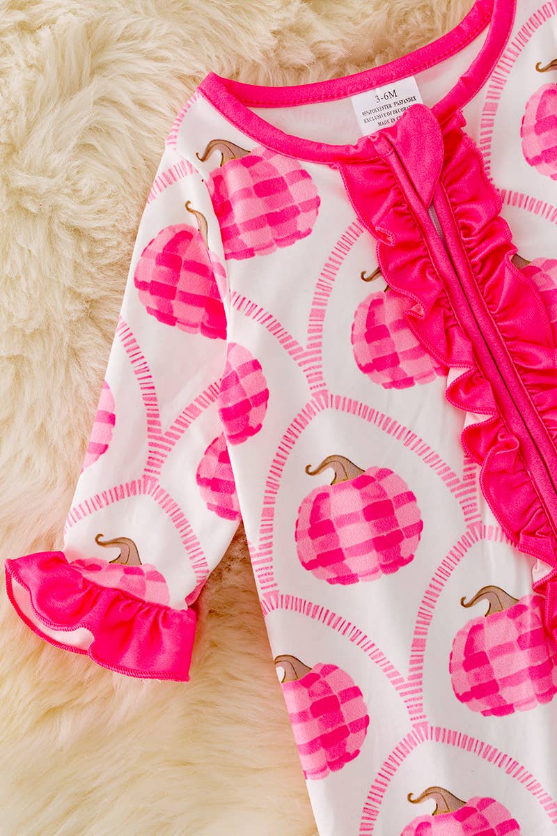 Pink Preppy Pumpkin Romper
