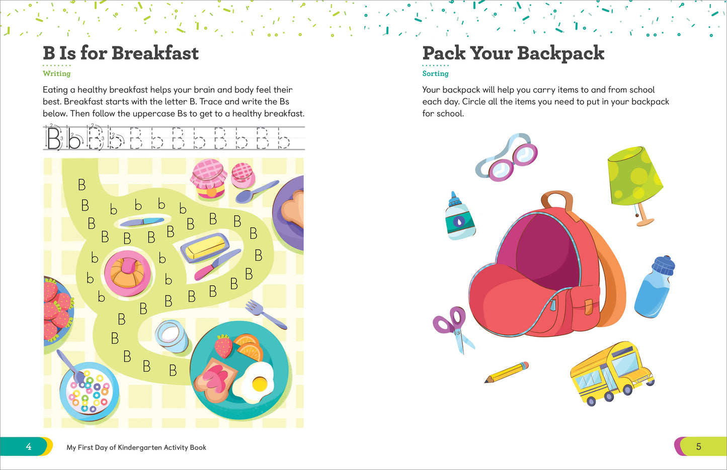 My First Day of Kindergarten Activity Book