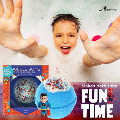 Superhero Bath Bomb for Kids with Toy Inside (1 Pack)
