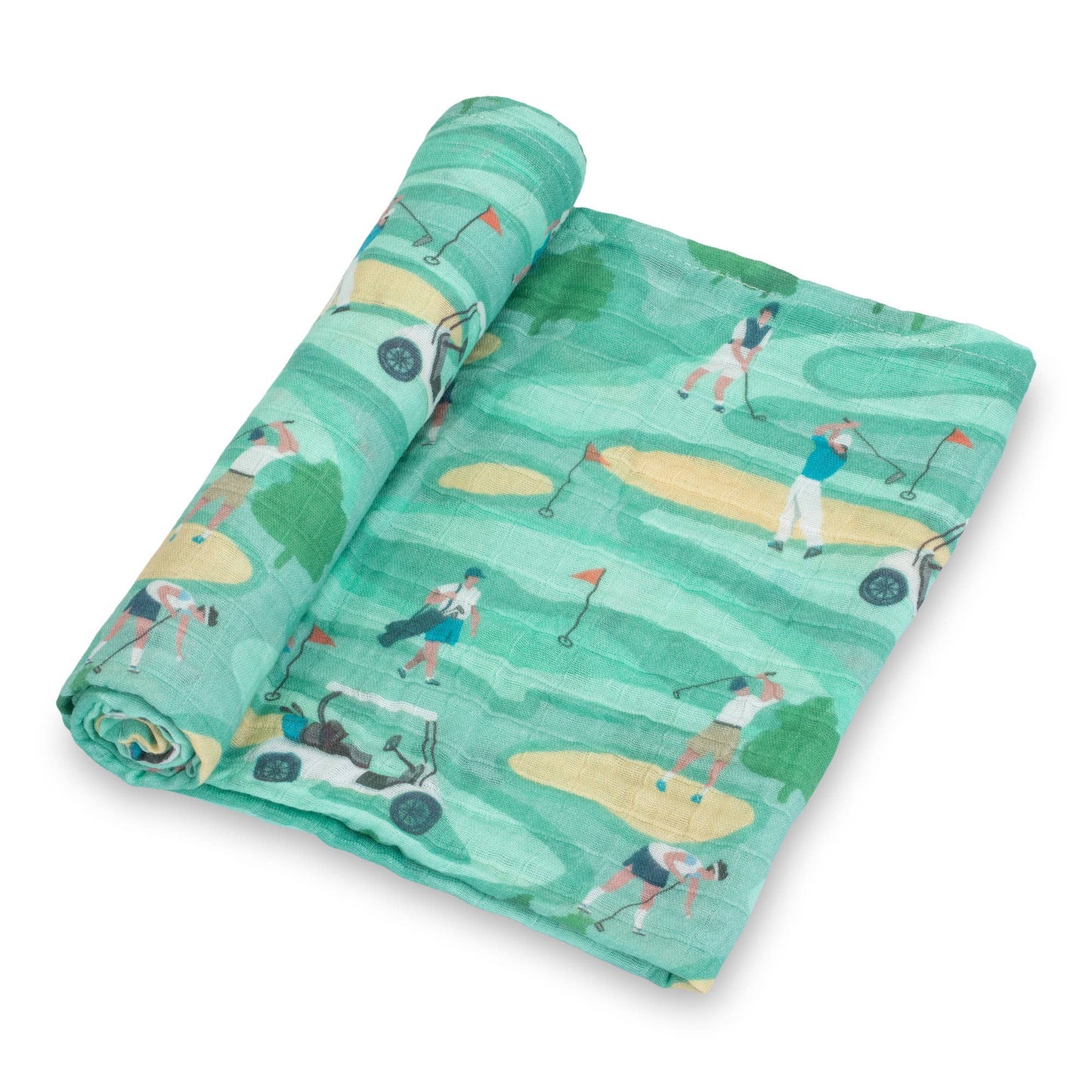 Baby Muslin Swaddle Blanket 47x47 Par-Tee Time Golf
