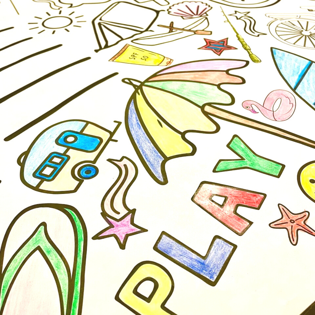 Kids Summer Art Activity | Coloring Tablecloth | Bucket List