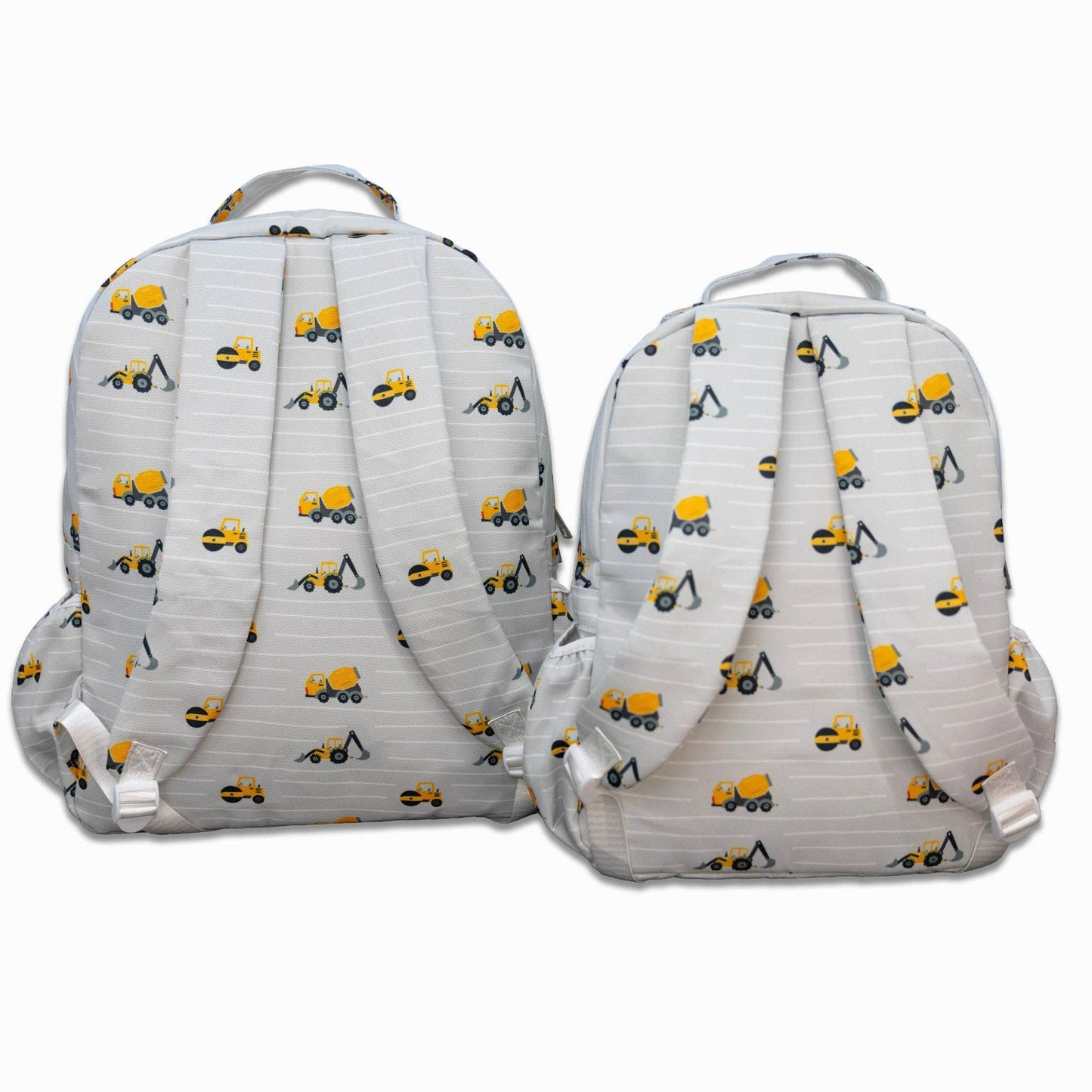 Boys Backpack - Construction on Grey