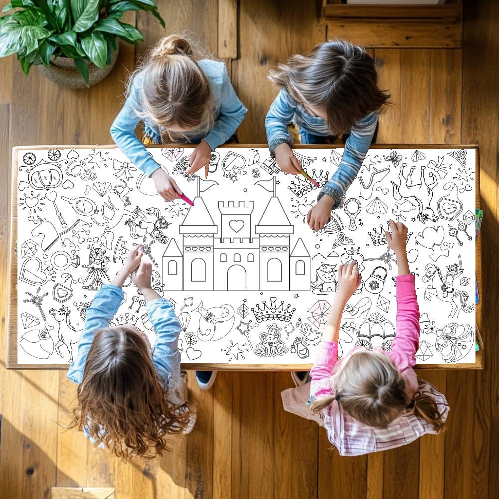 Princess Coloring Tablecloth | Princess Party Decor