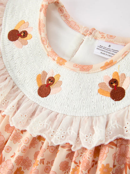 Turkey Floral Ruffle Dress