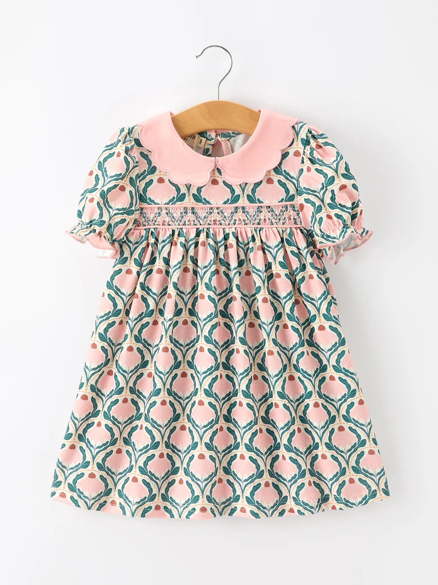 Geometric Floral Girls Dress