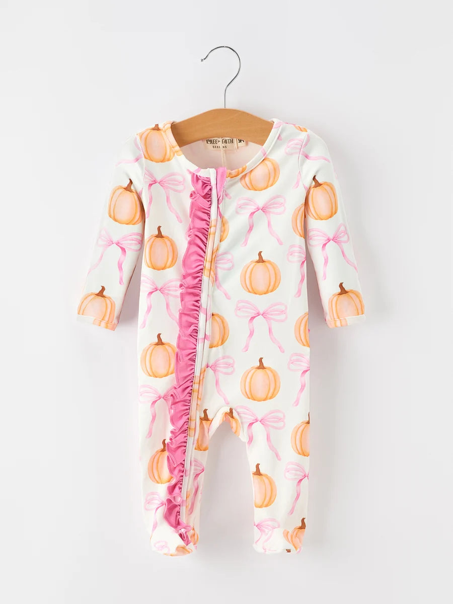 Pumpkin Bow Ruffle Sleeper