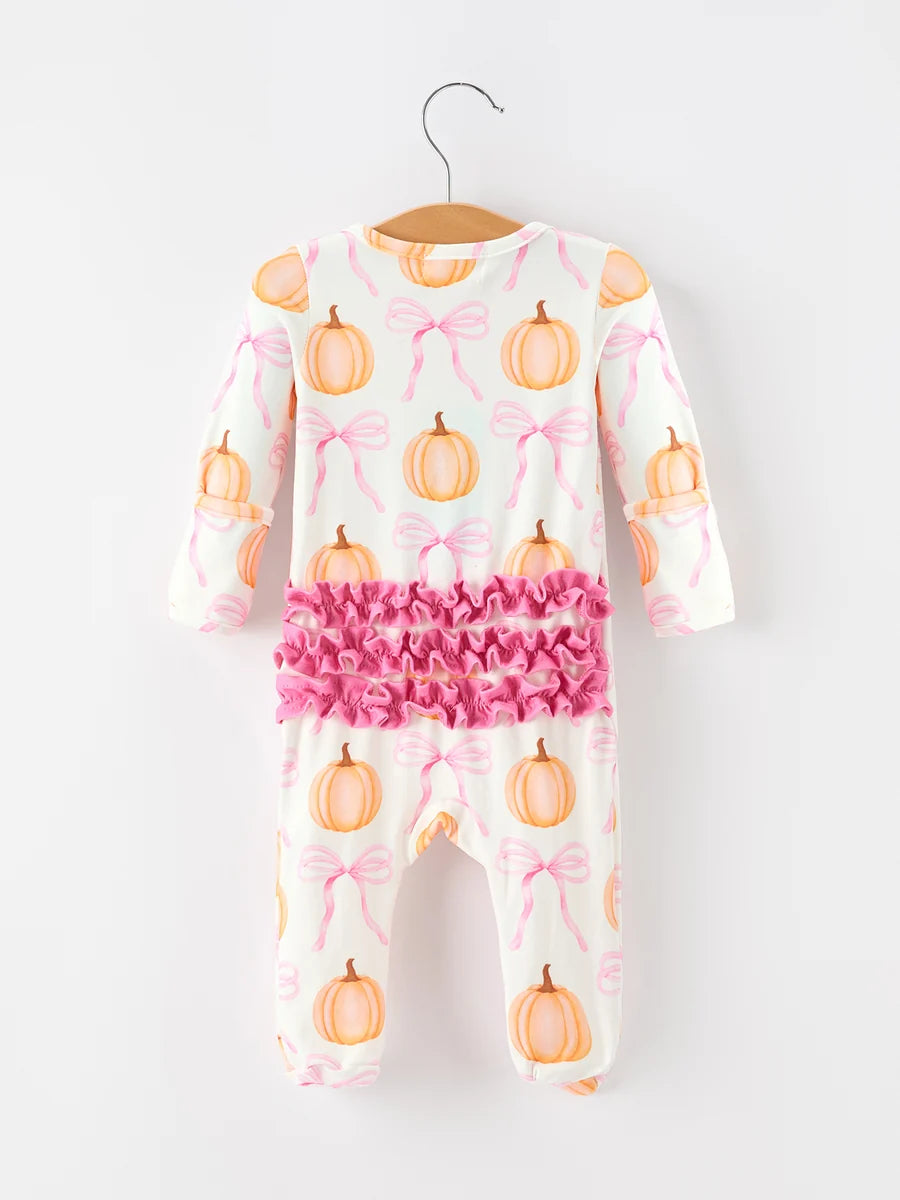 Pumpkin Bow Ruffle Sleeper