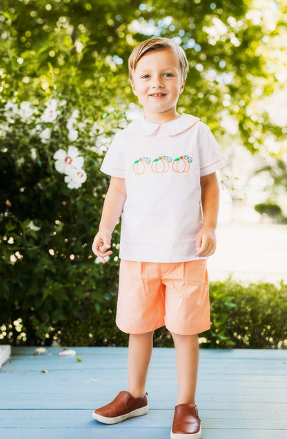 Proper Pumpkins Gingham Shorts Set