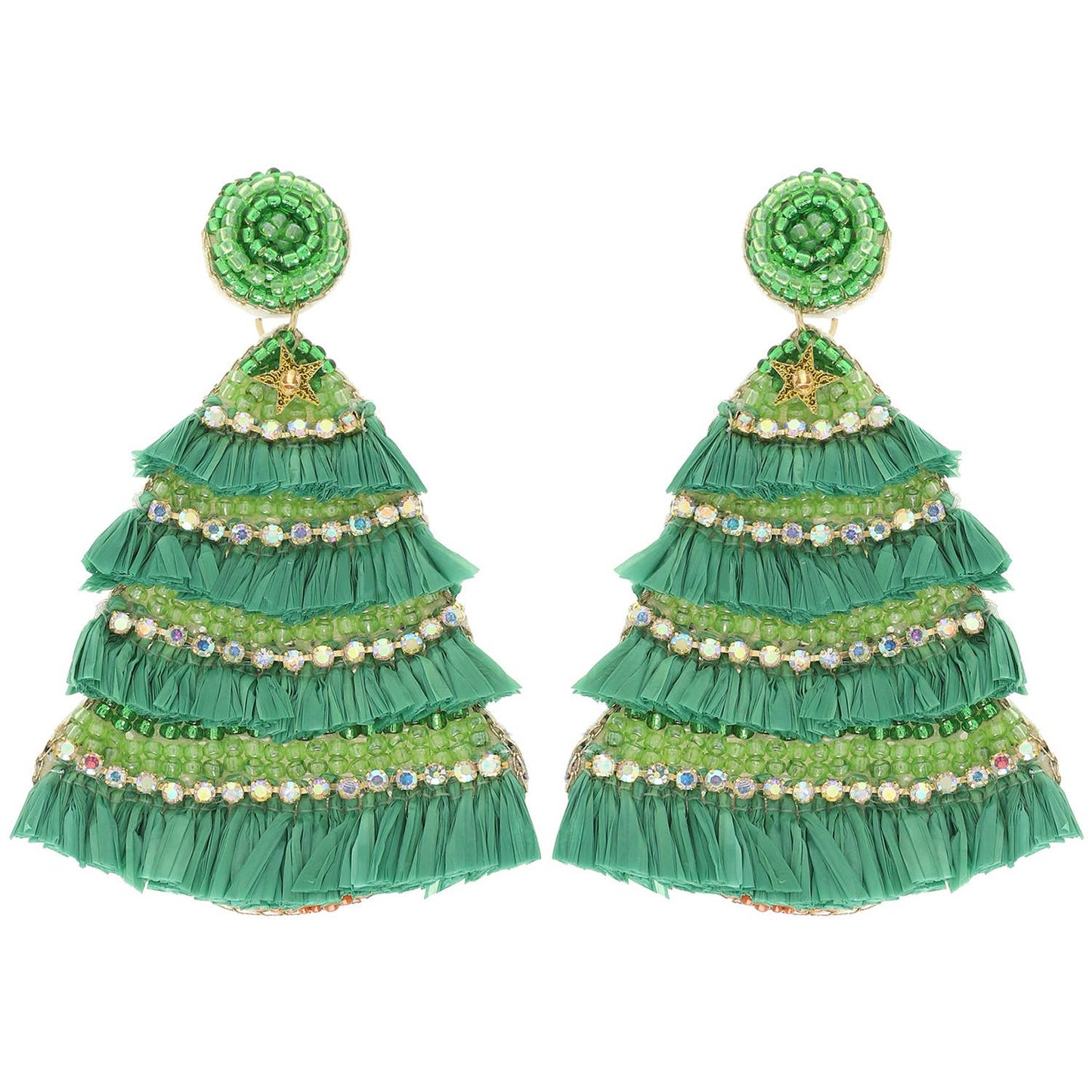 Christmas Tree Jeweled Post Earrings