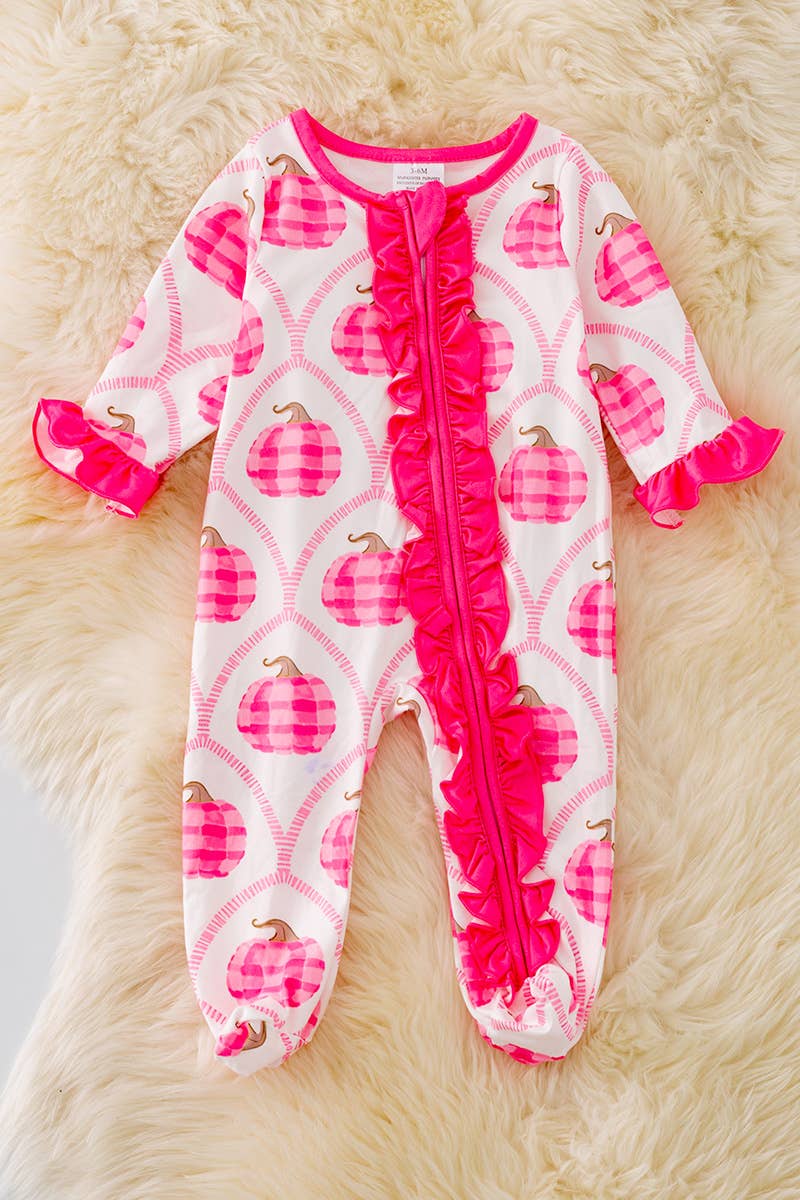Pink Preppy Pumpkin Romper