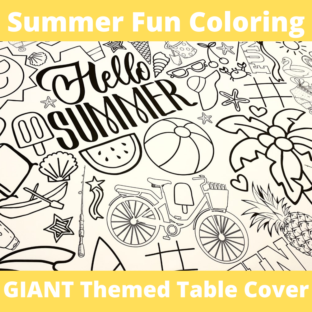 Kids Summer Art Activity | Coloring Tablecloth | Bucket List