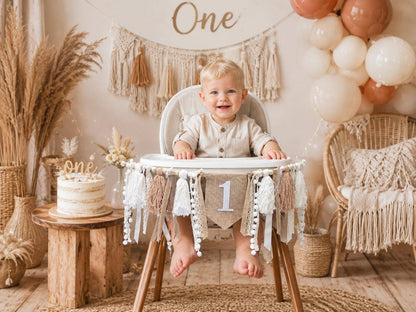 Boho 1st Birthday Chair Banner