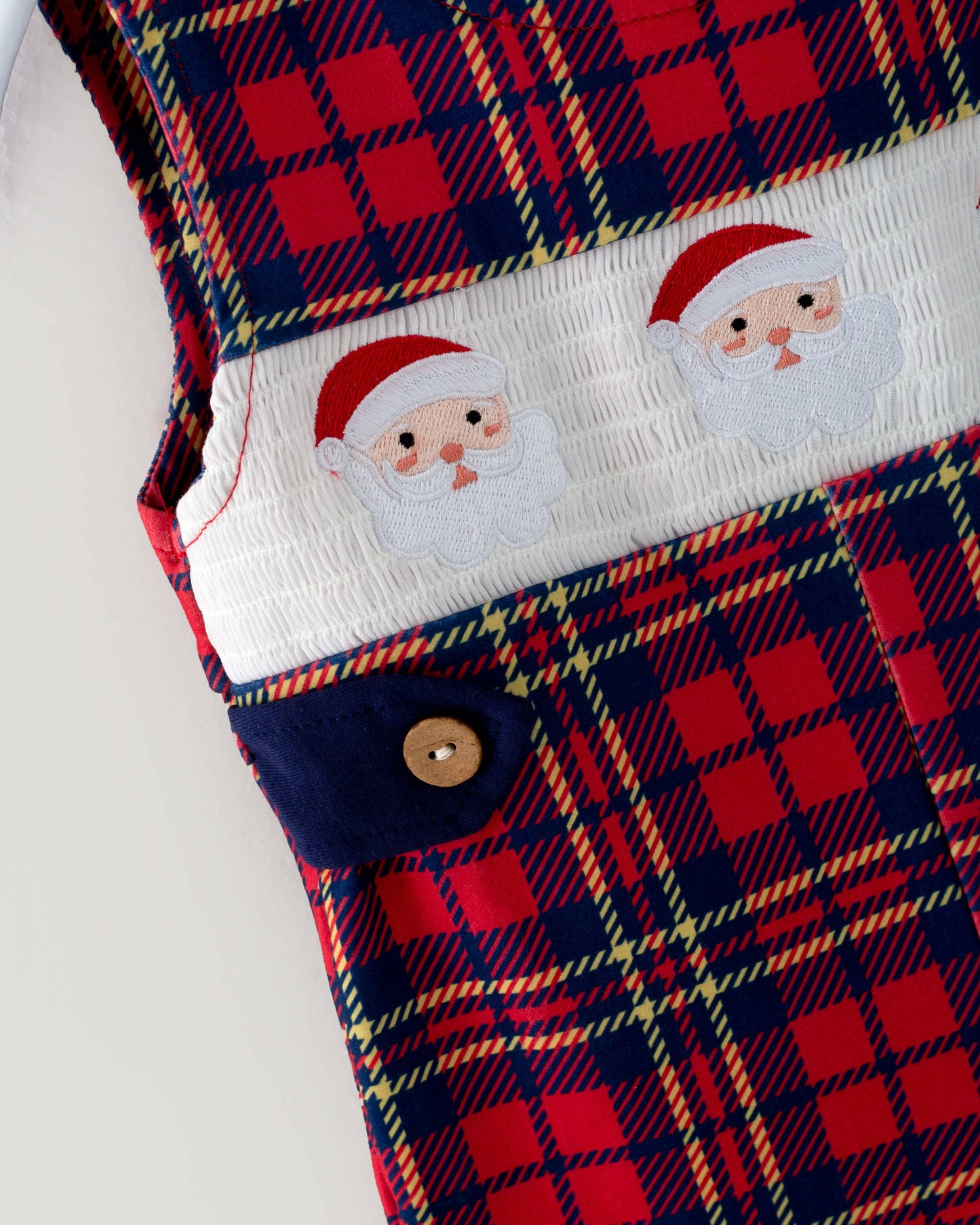 Plaid Santa Smocked Romper