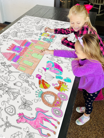 Princess Coloring Tablecloth | Princess Party Decor