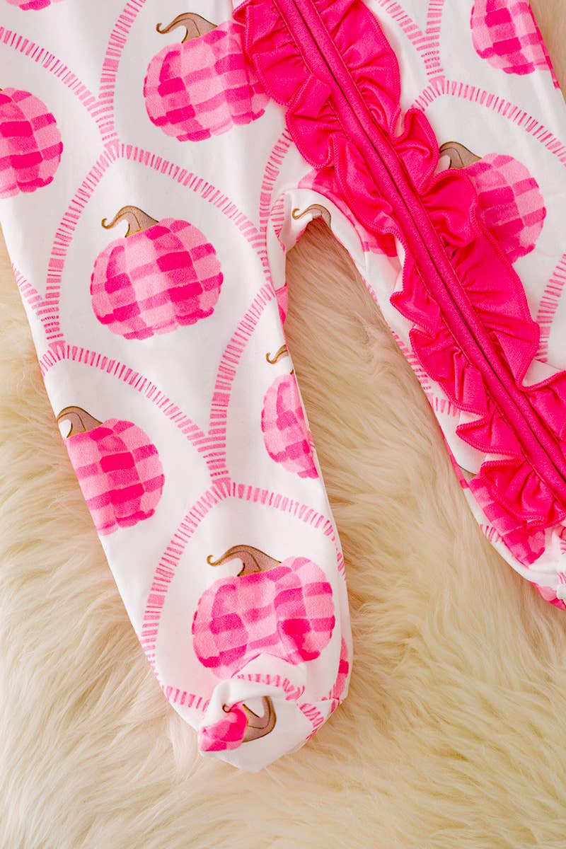 Pink Preppy Pumpkin Romper