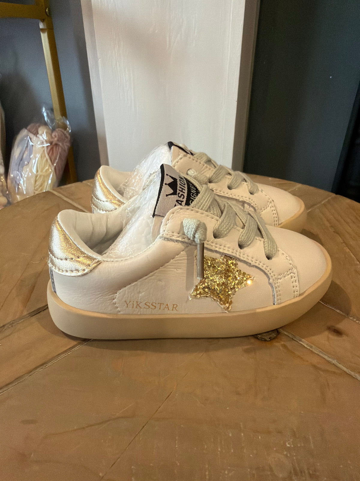 Toddler Shoes - Gold Star/ Metallic Back