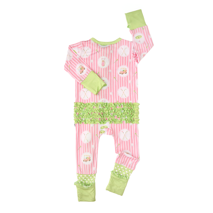 Piper Golf RUFFLE ZIP Bamboo One Piece Golf Baby Outfit