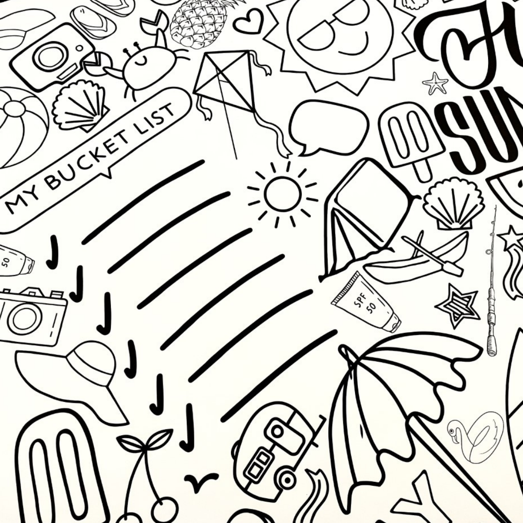 Kids Summer Art Activity | Coloring Tablecloth | Bucket List