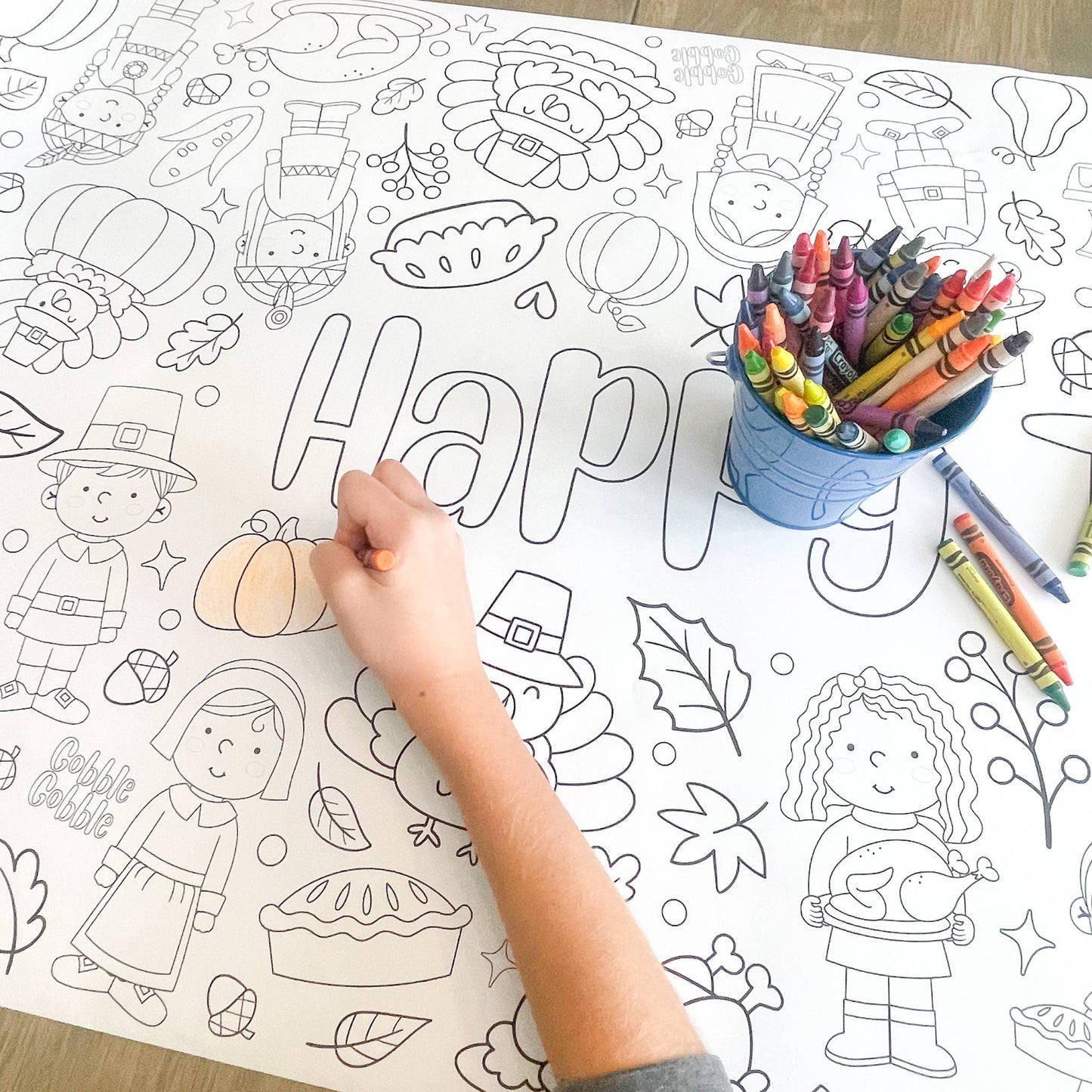 Thanksgiving Coloring Table Runner|  Happy Thanksgiving