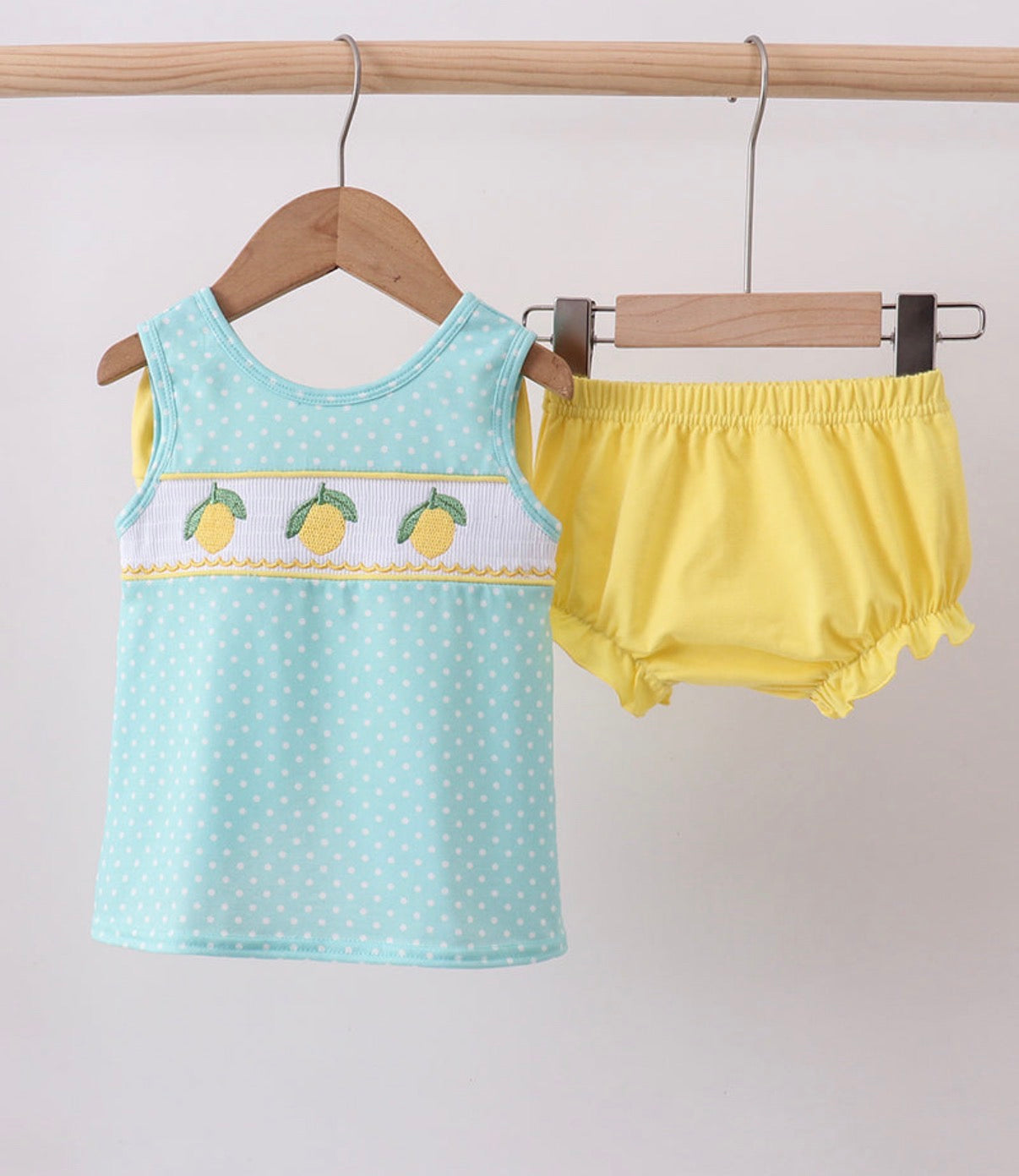 Lemon Smocked Bloomer Set