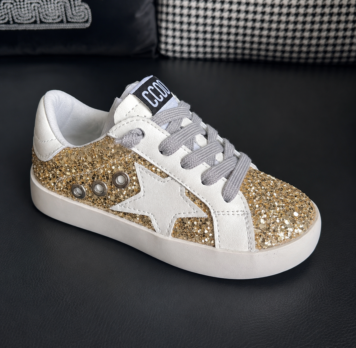 Toddler Shoes - Gold Glitter Star Sneaker