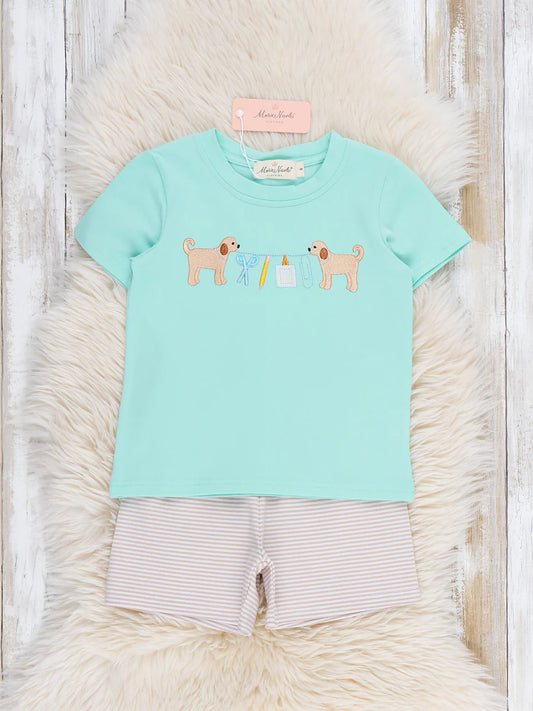 Pup & Supplies Embroidered Short Set