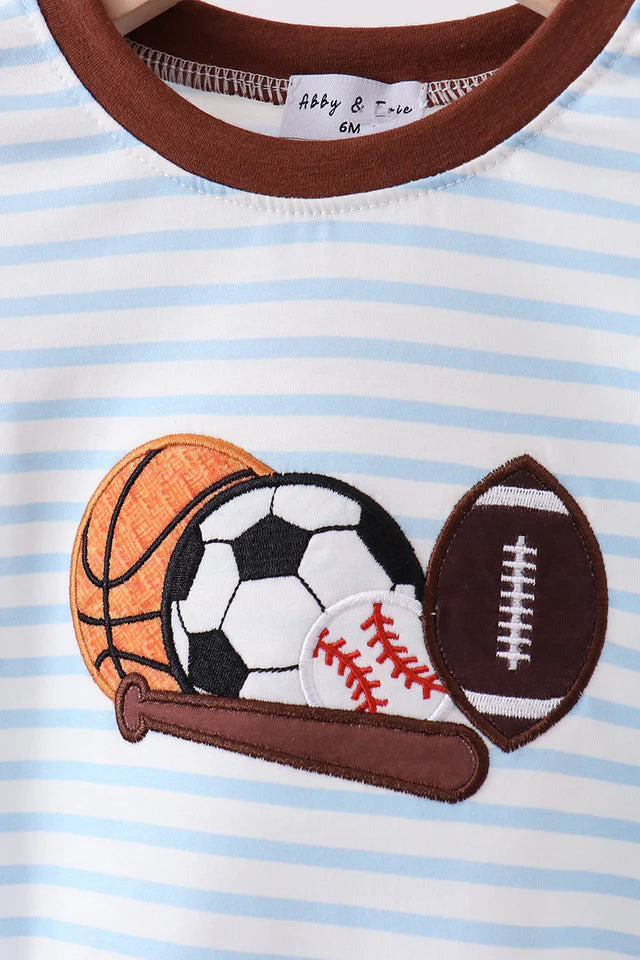 Sports Striped Applique Bubble