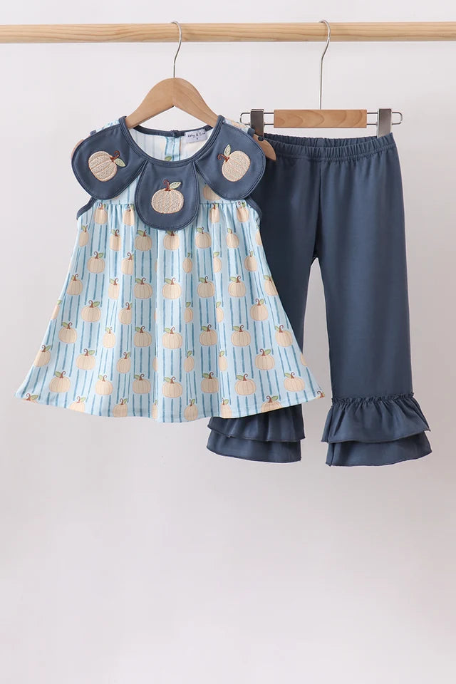 Blue Pumpkin Ruffle Pant Set