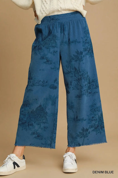 Wide Leg Washed Corduroy Pants