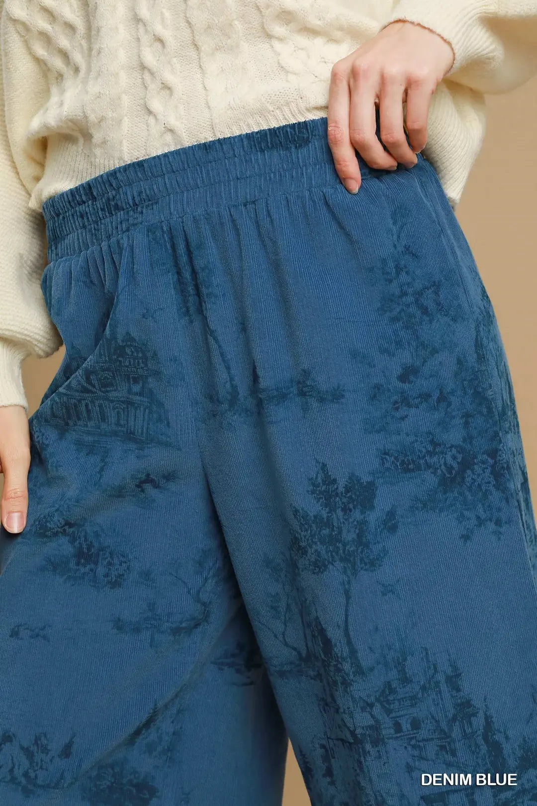 Wide Leg Washed Corduroy Pants