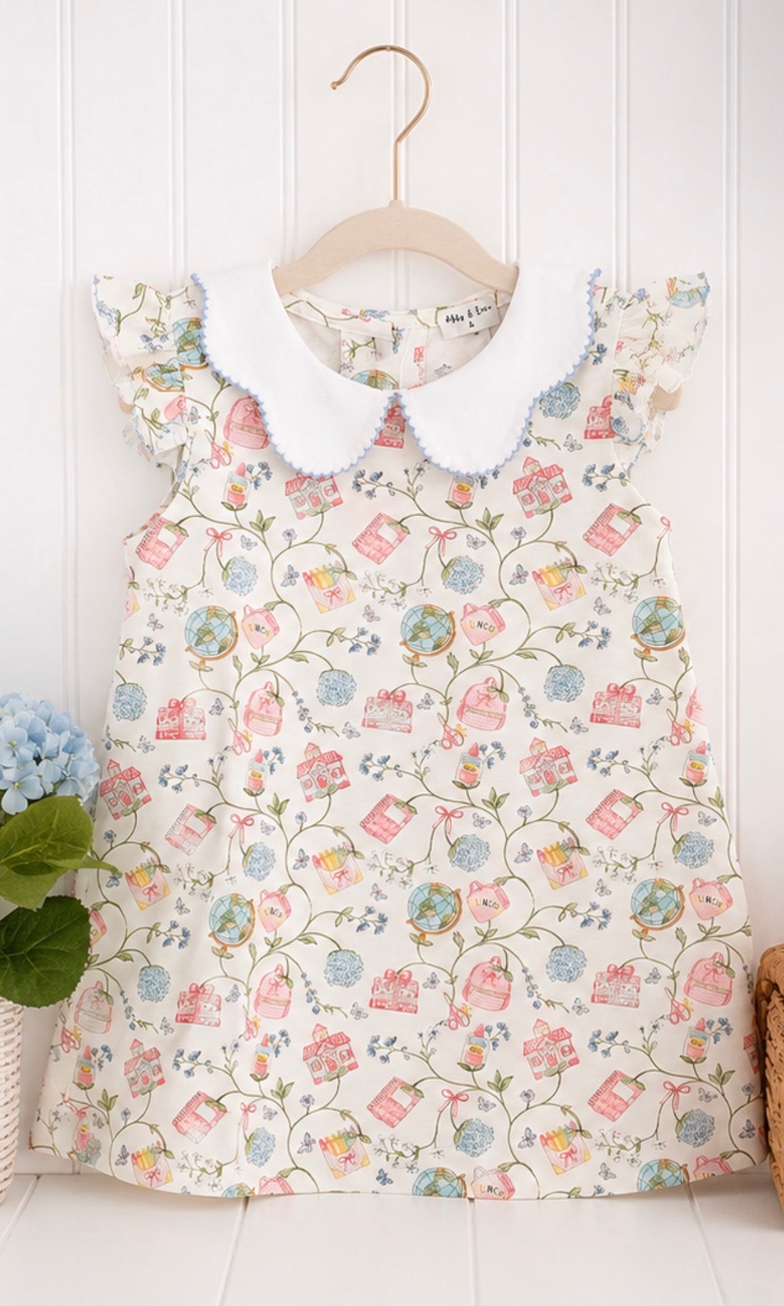 Back to School Hydrangea Ruffle Dress