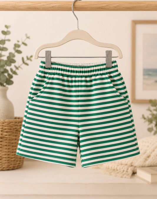 Premium Green & White stripe shorts