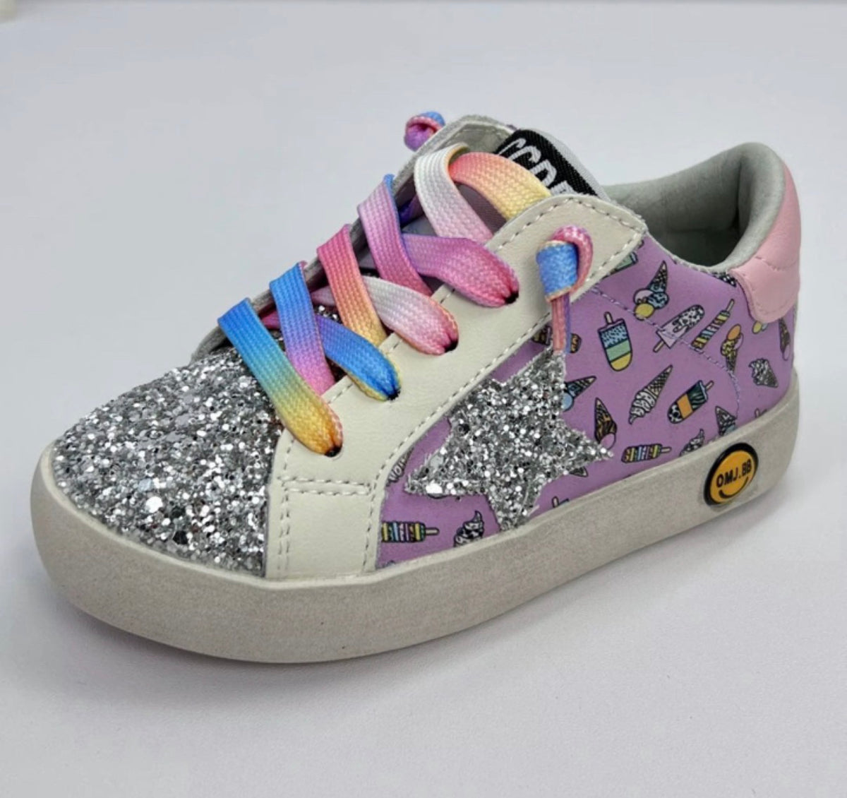 Toddler Shoes - Sweat Treat Sneakers - Purple/Mini Ice Cream Sherbet Laces