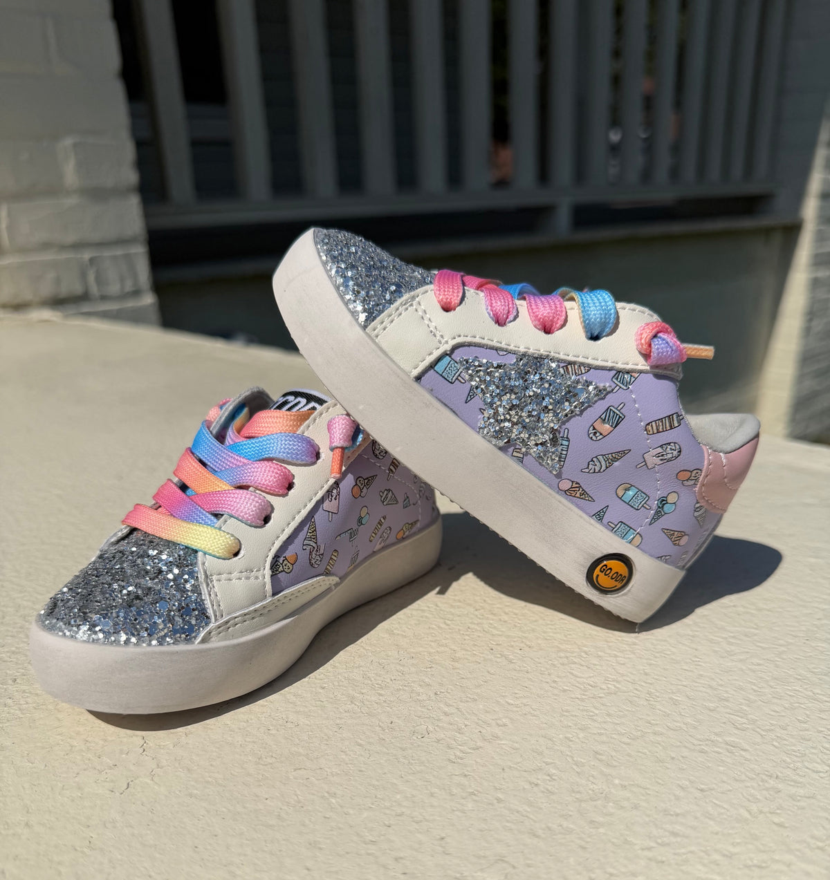 Toddler Shoes - Sweat Treat Sneakers - Purple/Mini Ice Cream Sherbet Laces