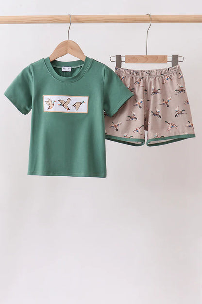 Green Mallard Embroidered Set