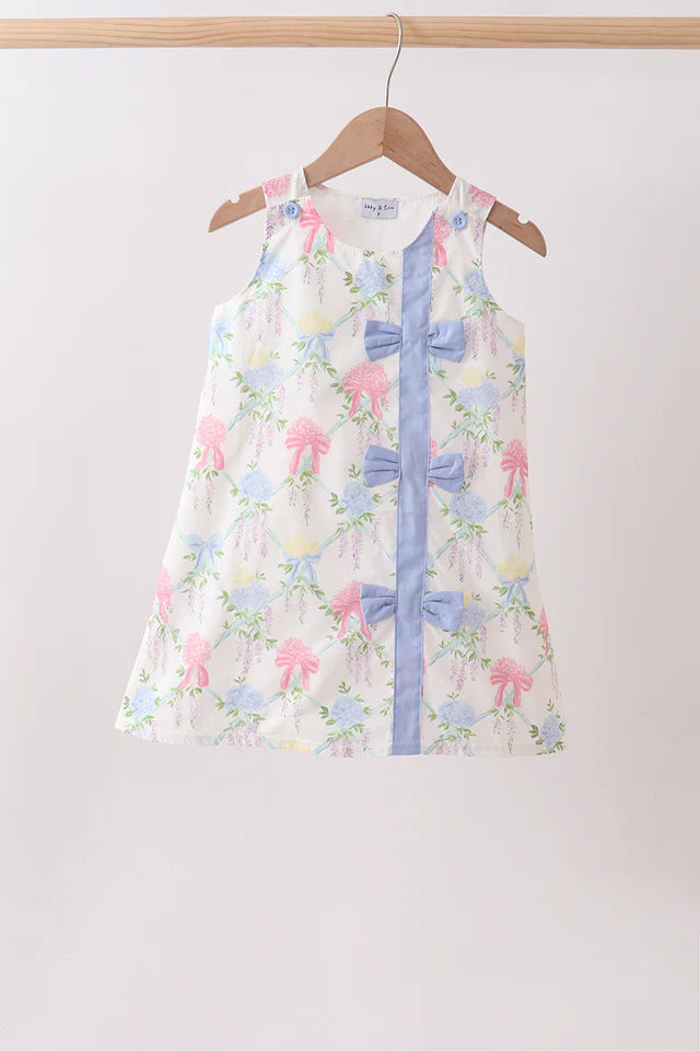 Blue Hydrangea Bow Dress