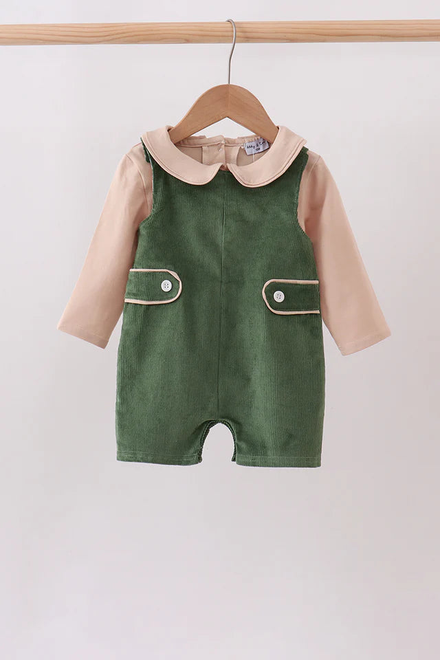 Green Corduroy Jon Jon Set