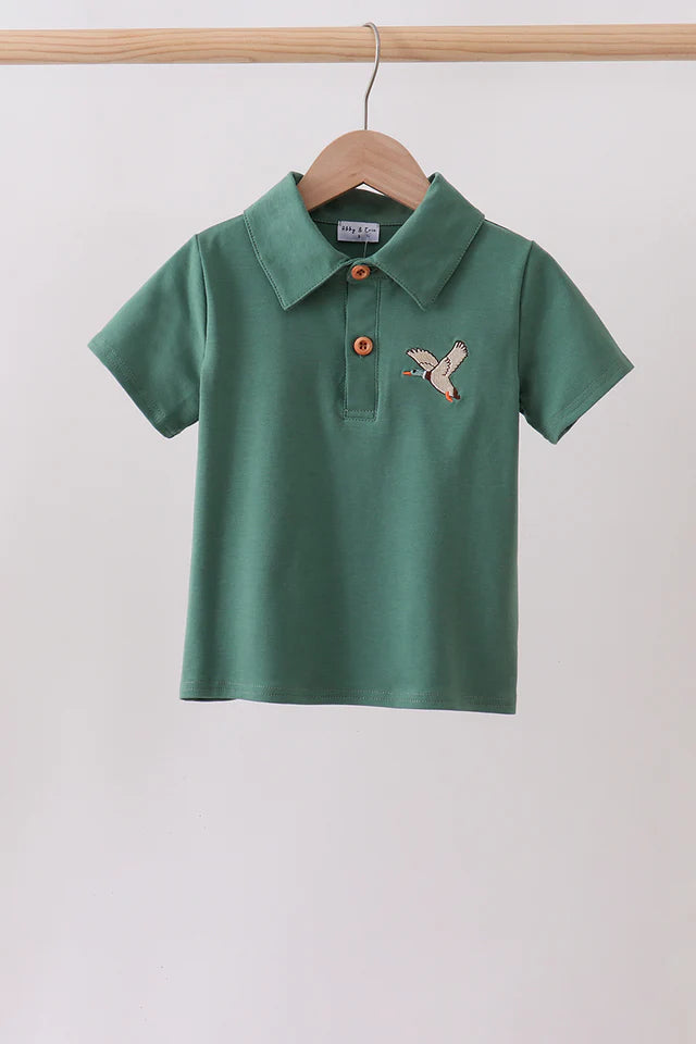 Green Mallard Embroidered Polo