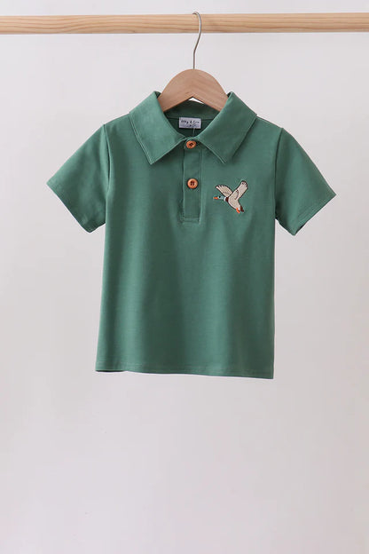 Green Mallard Embroidered Polo