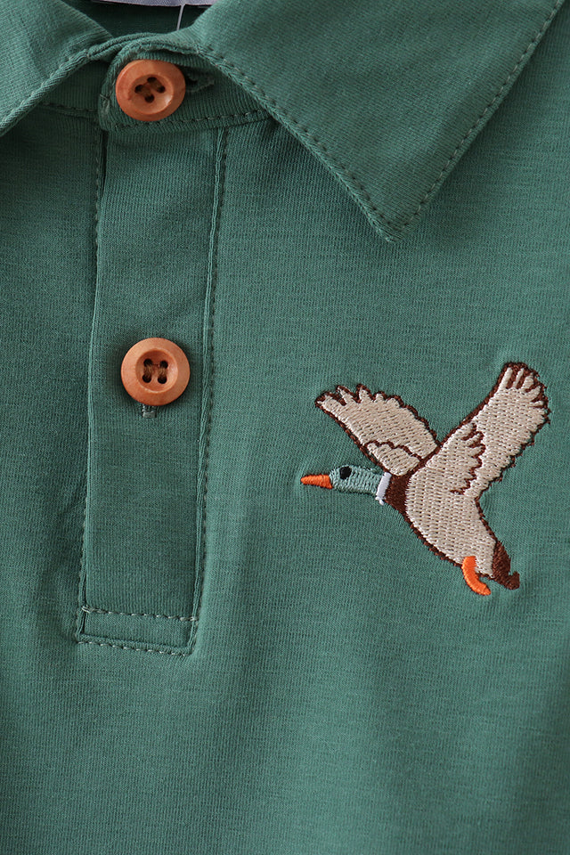 Green Mallard Embroidered Polo