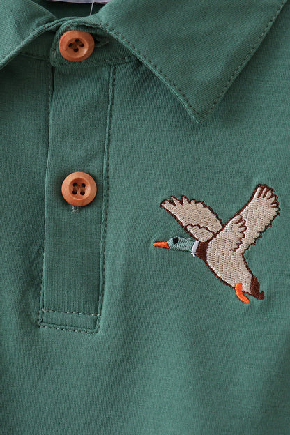 Green Mallard Embroidered Polo