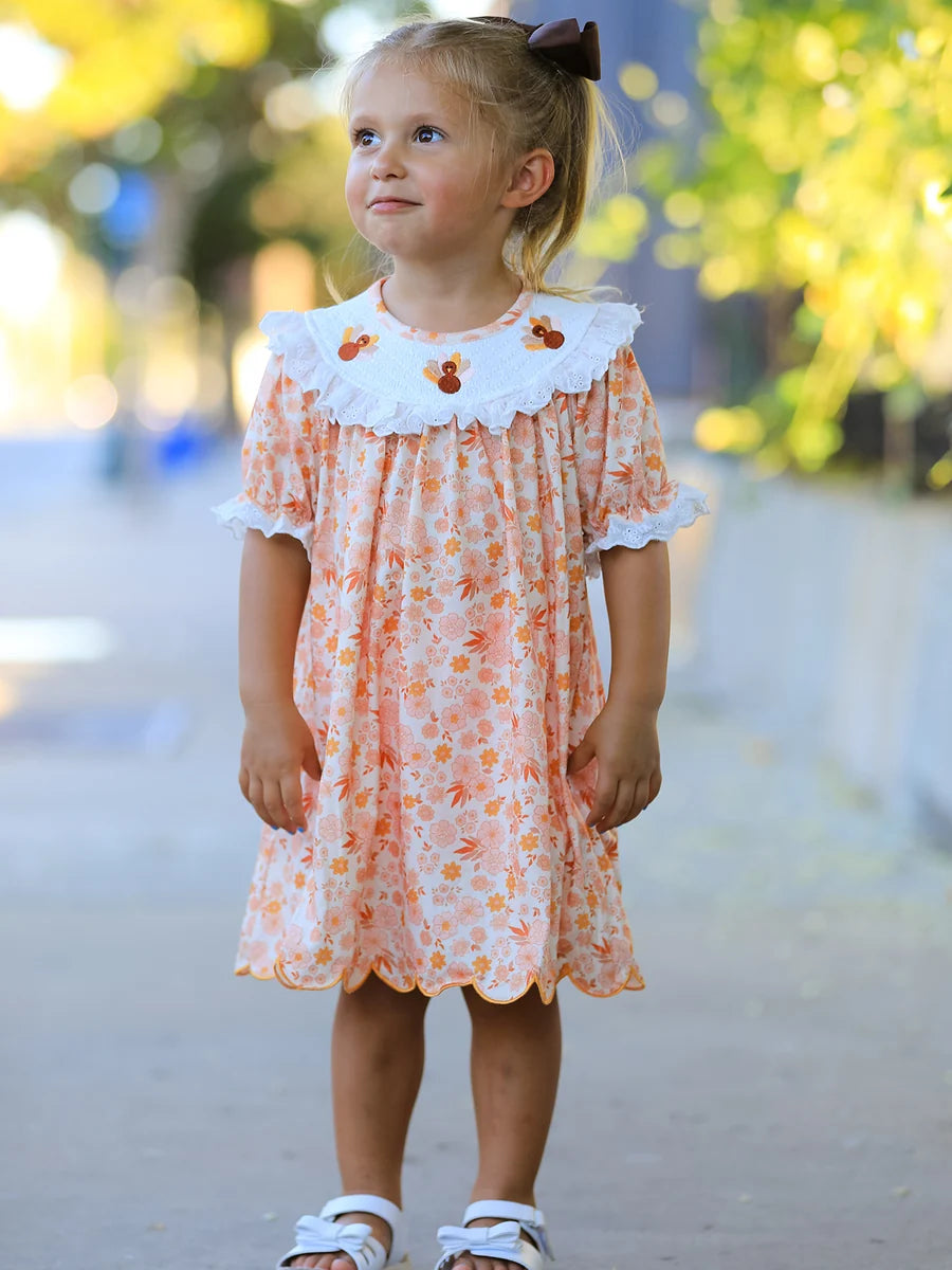 Turkey Floral Ruffle Dress