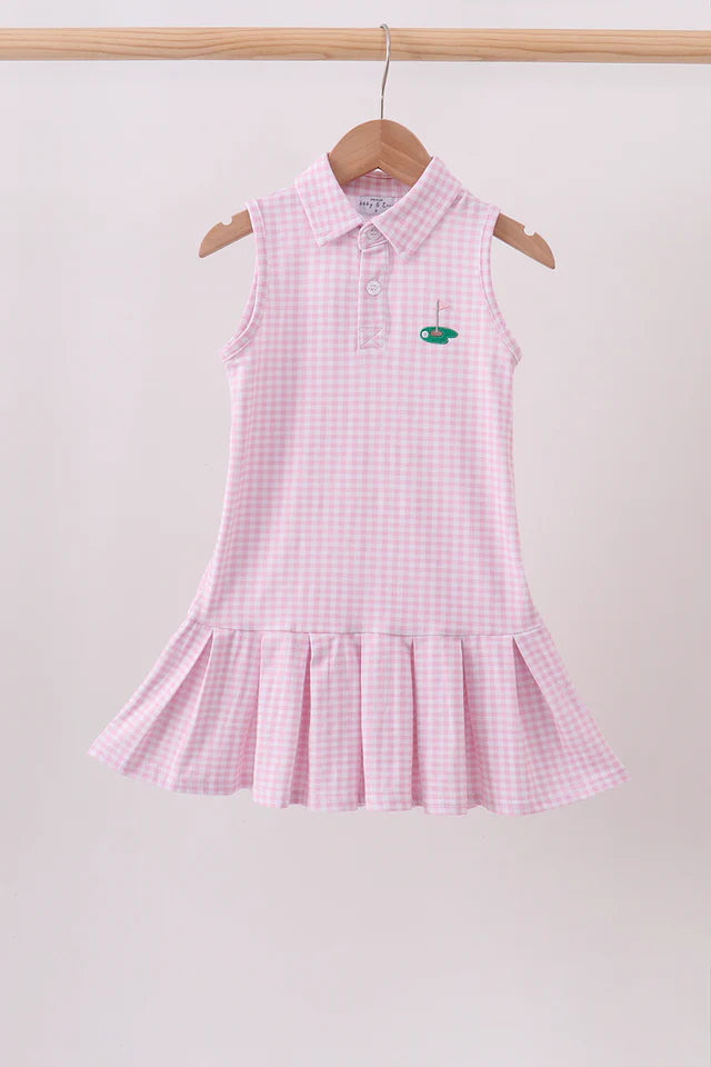 Pink Gingham Golf Dress