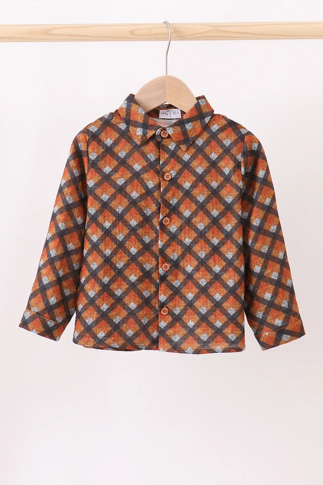 Boys Fall Plaid Button-Up