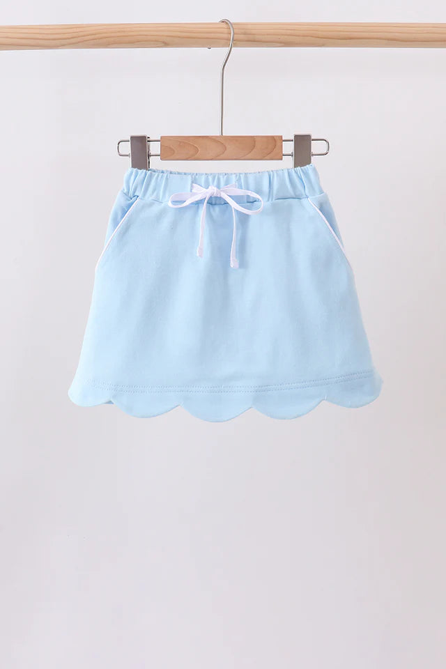 Scalloped Skort - Baby Blue